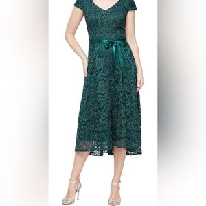 Alex Evenings Lace Midi Cocktail Dress Size 6 NWT